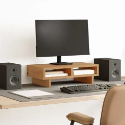 Appareils Électroniques-vidaXL Support de moniteur chêne artisanal 50x27x15 cm bois ingénierie Ch&ecirc;ne