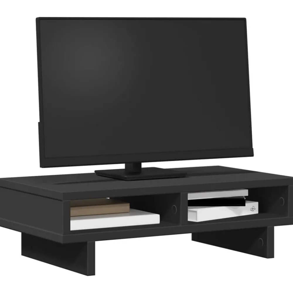Appareils Électroniques|Allaitement & Alimentation-vidaXL Support de moniteur 50x27x15 cm bois d'ingénierie Noir