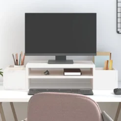 vidaXL Support de moniteur 70x27,5x15 cm Bois de pin solide