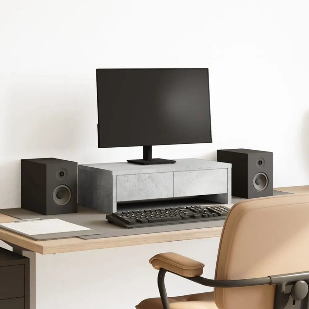vidaXL Support de moniteur avec tiroirs bois d'ingénierie