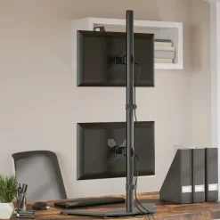 Appareils Électroniques-vidaXL Support de moniteur double noir acier VESA 75/100 mm