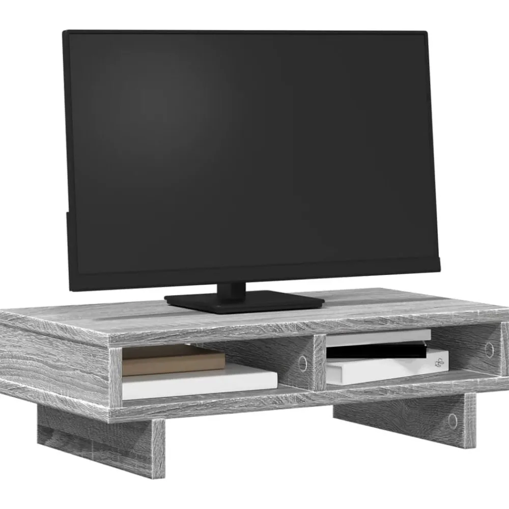 Appareils Électroniques-vidaXL Support de moniteur 50x27x15 cm bois d'ingénierie Sonoma gris