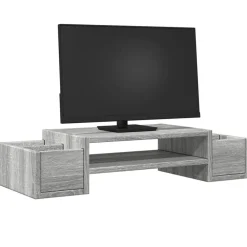 Appareils Électroniques-vidaXL Support de moniteur et rangement bois d'ingénierie Sonoma gris