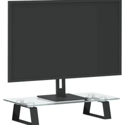 vidaXL Support de moniteur 40x20x8 cm verre trempé et métal