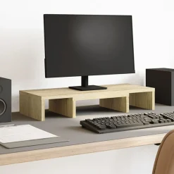 Appareils Électroniques-vidaXL Support de moniteur réglable chêne sonoma bois d'ingénierie Ch&ecirc;ne sonoma