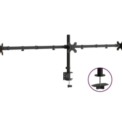 Appareils Électroniques-vidaXL Support de moniteur triple noir acier VESA 75/100 mm
