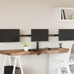 Appareils Électroniques-vidaXL Support de moniteur triple noir acier VESA 75/100 mm