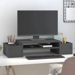 vidaXL Support de moniteur 70x27,5x15 cm Bois de pin solide