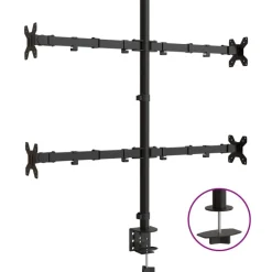 vidaXL Support de moniteur noir acier VESA 75/100 mm