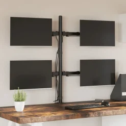 vidaXL Support de moniteur noir acier VESA 75/100 mm