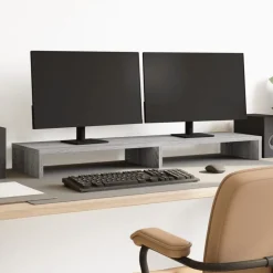 Appareils Électroniques-vidaXL Support de moniteur 100x27x10 cm bois d'ingénierie Sonoma gris