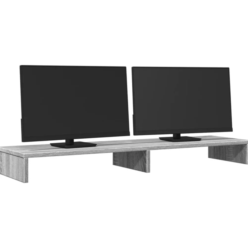 Appareils Électroniques-vidaXL Support de moniteur 100x27x10 cm bois d'ingénierie Sonoma gris