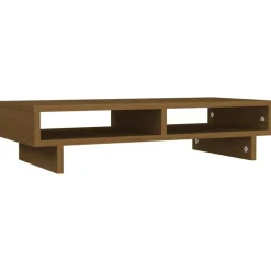 Appareils Électroniques-vidaXL Support de moniteur 60x27x14 cm Bois de pin solide marron miel