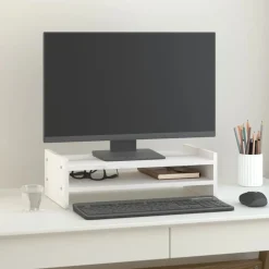 vidaXL Support de moniteur 50x27x15 cm Bois de pin solide