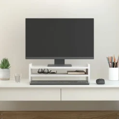 vidaXL Support de moniteur 50x27x15 cm Bois de pin solide