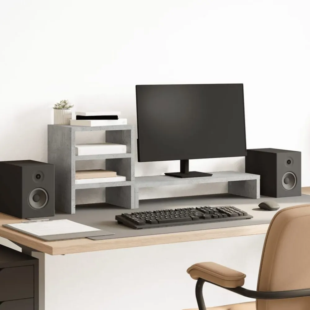 vidaXL Support de moniteur et organisateur de bureau bois d'ingénierie