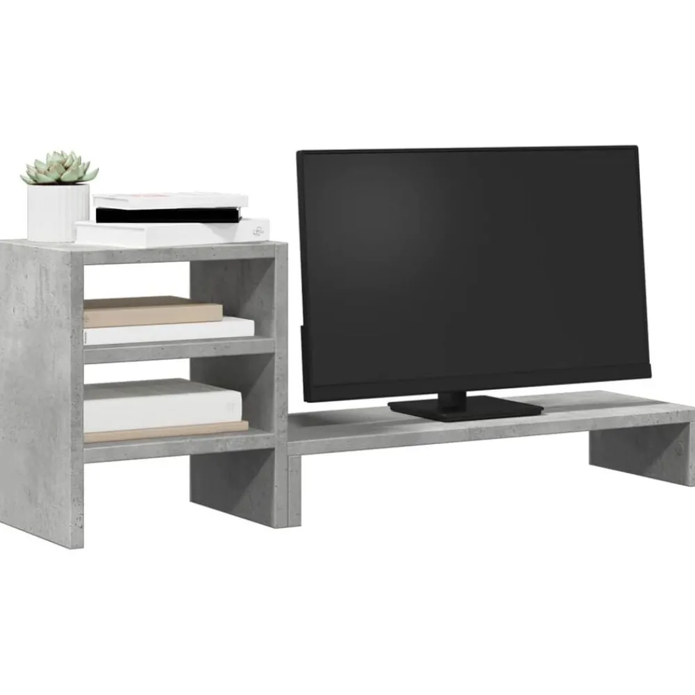vidaXL Support de moniteur et organisateur de bureau bois d'ingénierie