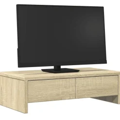 vidaXL Support de moniteur avec tiroirs chêne sonoma bois d'ingénierie