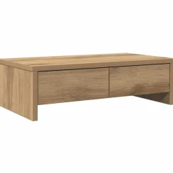 vidaXL Support de moniteur et tiroirs chêne artisanal bois ingénierie