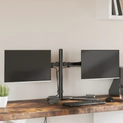 vidaXL Support de moniteur double noir acier VESA 75/100 mm