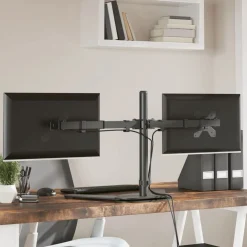 vidaXL Support de moniteur double noir acier VESA 75/100 mm