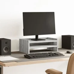 Appareils Électroniques|Allaitement & Alimentation-vidaXL Support de moniteur 42x24x16 cm bois d'ingénierie Sonoma gris