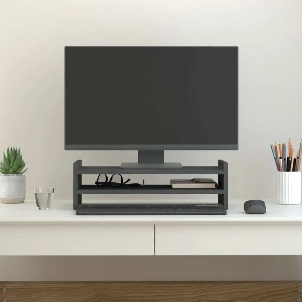 vidaXL Support de moniteur 50x27x15 cm Bois de pin solide