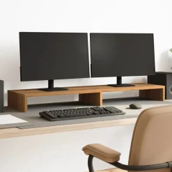 Appareils Électroniques-vidaXL Support de moniteur chêne artisanal 100x27x10cm bois ingénierie ch&ecirc;ne artisanal