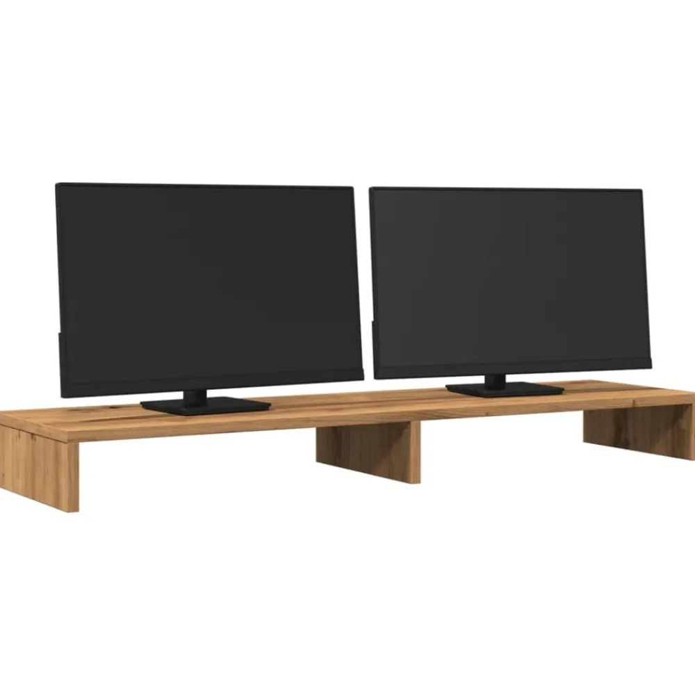 Appareils Électroniques-vidaXL Support de moniteur chêne artisanal 100x27x10cm bois ingénierie chêne artisanal