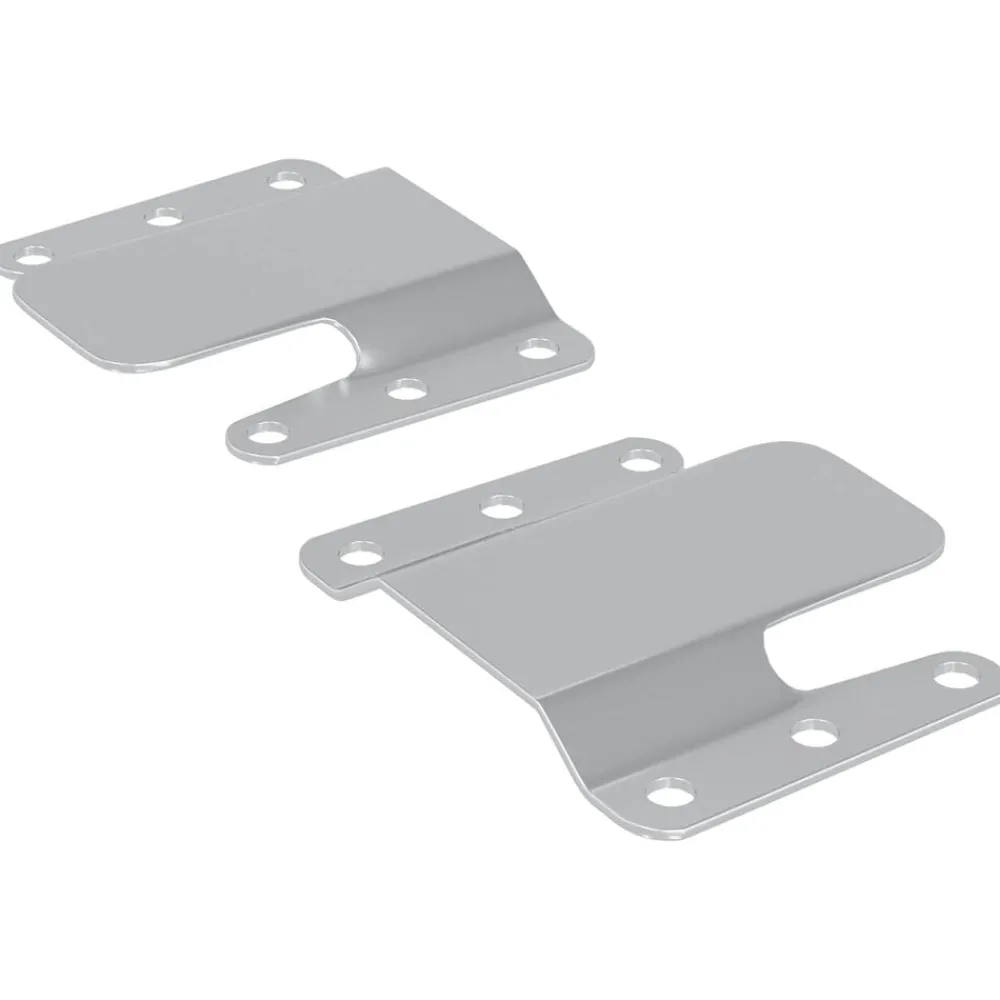 vidaXL Support de montage encastré 2 pcs Argenté 75 x 66 x 1,4 mm