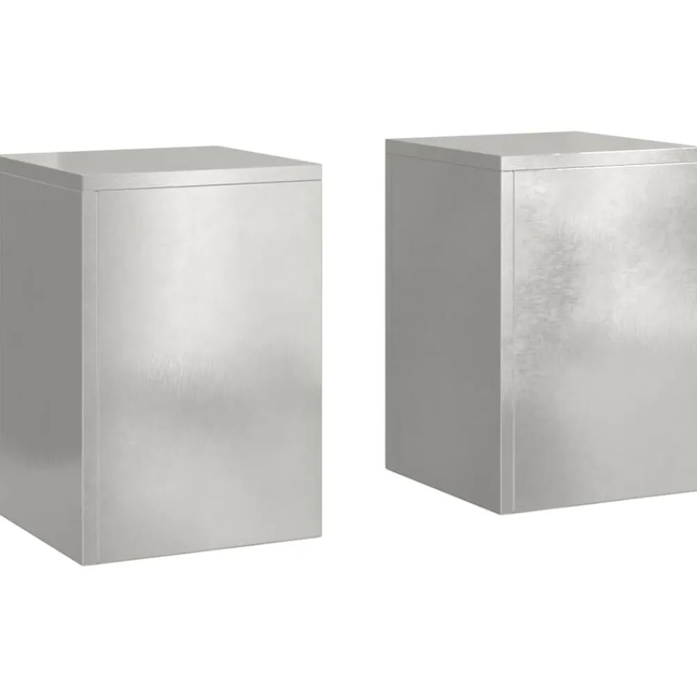 vidaXL Support de Plante 2 pcs Argent 24 x 24 x 35 cm