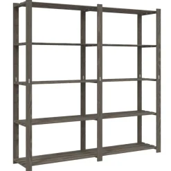 Stockage Industriel-vidaXL Support de rangement à 5 niveaux 170x38x170 cm bois de pin Gris