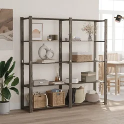 Stockage Industriel-vidaXL Support de rangement à 5 niveaux 170x38x170 cm bois de pin Gris