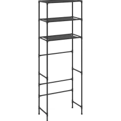 Accessoires De Salle De Bain-vidaXL Support de rangement de toilette à 3 niveaux 53x28x169 cm Noir