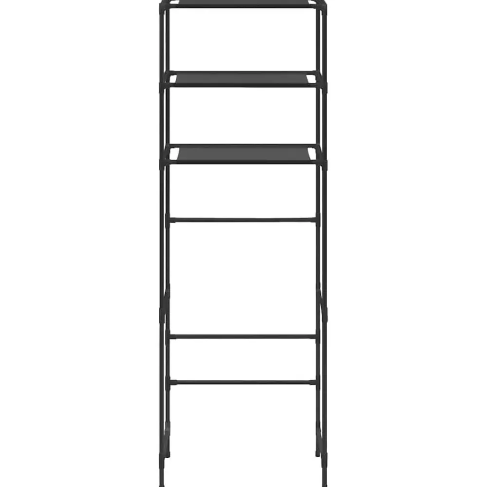 Accessoires De Salle De Bain-vidaXL Support de rangement de toilette à 3 niveaux 53x28x169 cm Noir