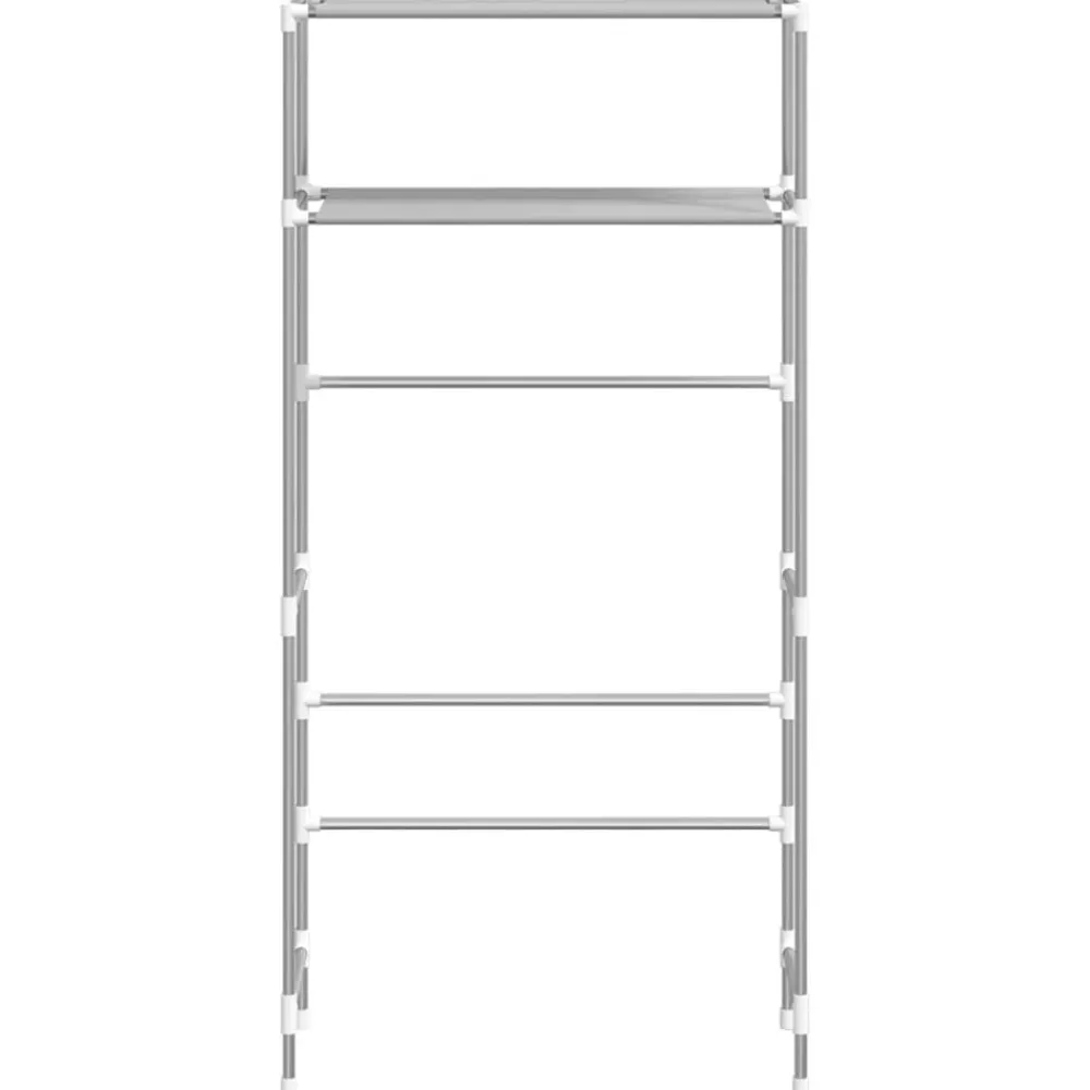 Accessoires De Salle De Bain-vidaXL Support de rangement 2 niveaux sur la machine à laver Fer Gris