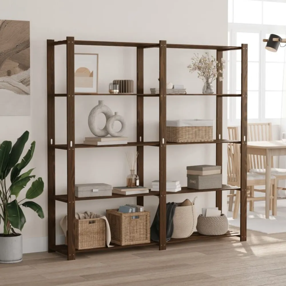 Stockage Industriel-vidaXL Support de rangement à 5 niveaux 170x38x170 cm bois pin Marron