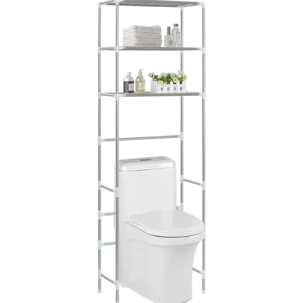vidaXL Support de rangement 3 niveaux de toilette é 53x28x169 cm