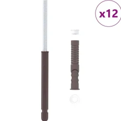 Accessoires De Quincaillerie-vidaXL Support de étagère flottante 12 pcs Beige Ø10 x 170 mm Acier