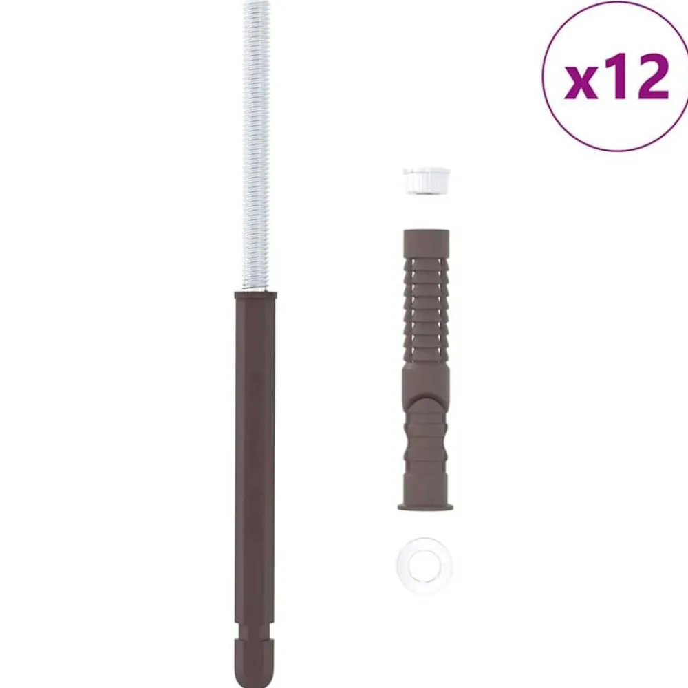 Accessoires De Quincaillerie-vidaXL Support de étagère flottante 12 pcs Beige Ø10 x 170 mm Acier