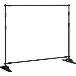 vidaXL Support de toile de fond noir 254x243 cm acier
