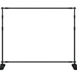 vidaXL Support de toile de fond noir 254x243 cm acier