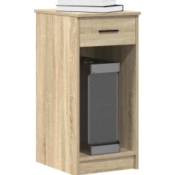 vidaXL Support de tour d'ordinateur et tiroir chêne sonoma 35x45x77 cm
