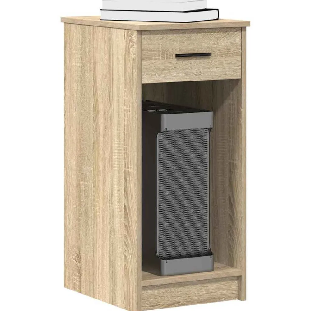 vidaXL Support de tour d'ordinateur et tiroir chêne sonoma 35x45x77 cm