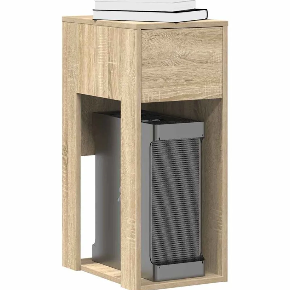 Meubles De Bureau-vidaXL Support de tour d'ordinateur et tiroir chêne sonoma 30x44x74 cm Chêne sonoma