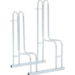 Loisirs De Plein Air-vidaXL Support de vélo au sol autoportant pour 2 vélos acier galvanisé Argent