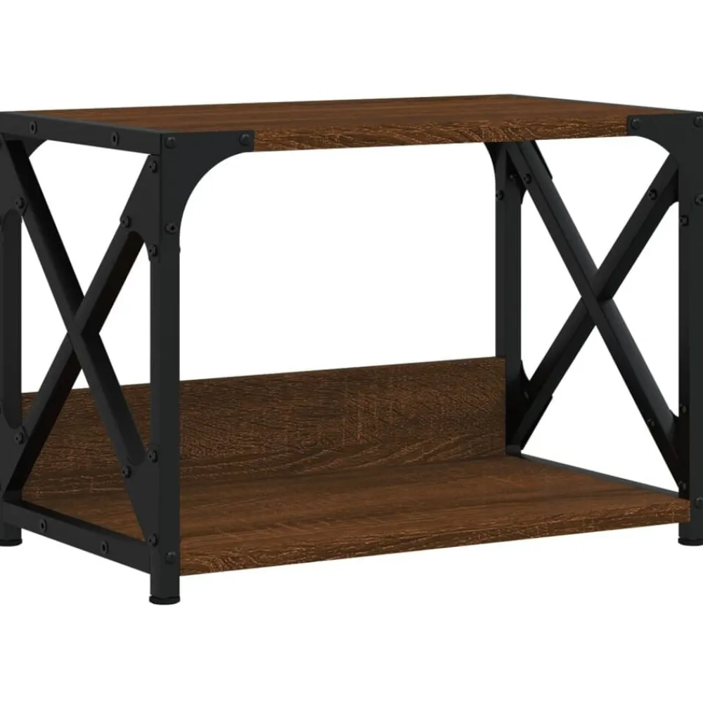 Appareils Électroniques-vidaXL Support d'imprimante à 2 niveaux chêne marron 44x26x31,5 cm Chêne marron