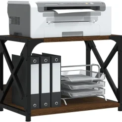 Appareils Électroniques-vidaXL Support d'imprimante à 2 niveaux chêne marron 44x26x31,5 cm Chêne marron