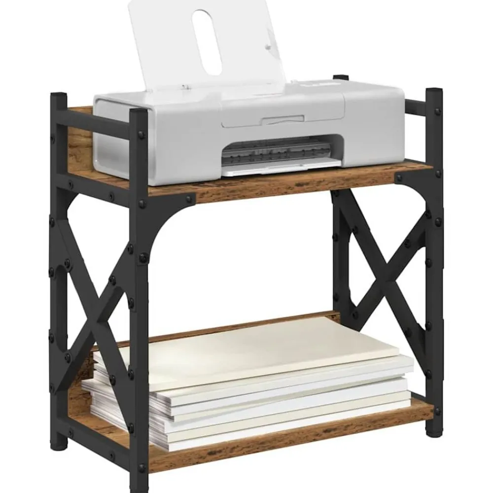 Appareils Électroniques-vidaXL Support d'imprimante 40 x 20 x 40 cm Bois ancien