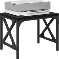 Appareils Électroniques-vidaXL Support d'imprimante Réglable Chêne noir 40 x 30 x 31 cm Chêne noir
